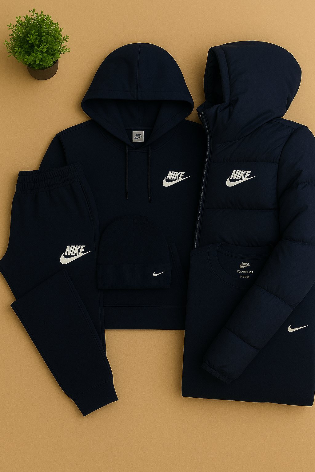 Ensemble Nk Hiver – Doudoune, Hoodie, Pantalon & Bonnet