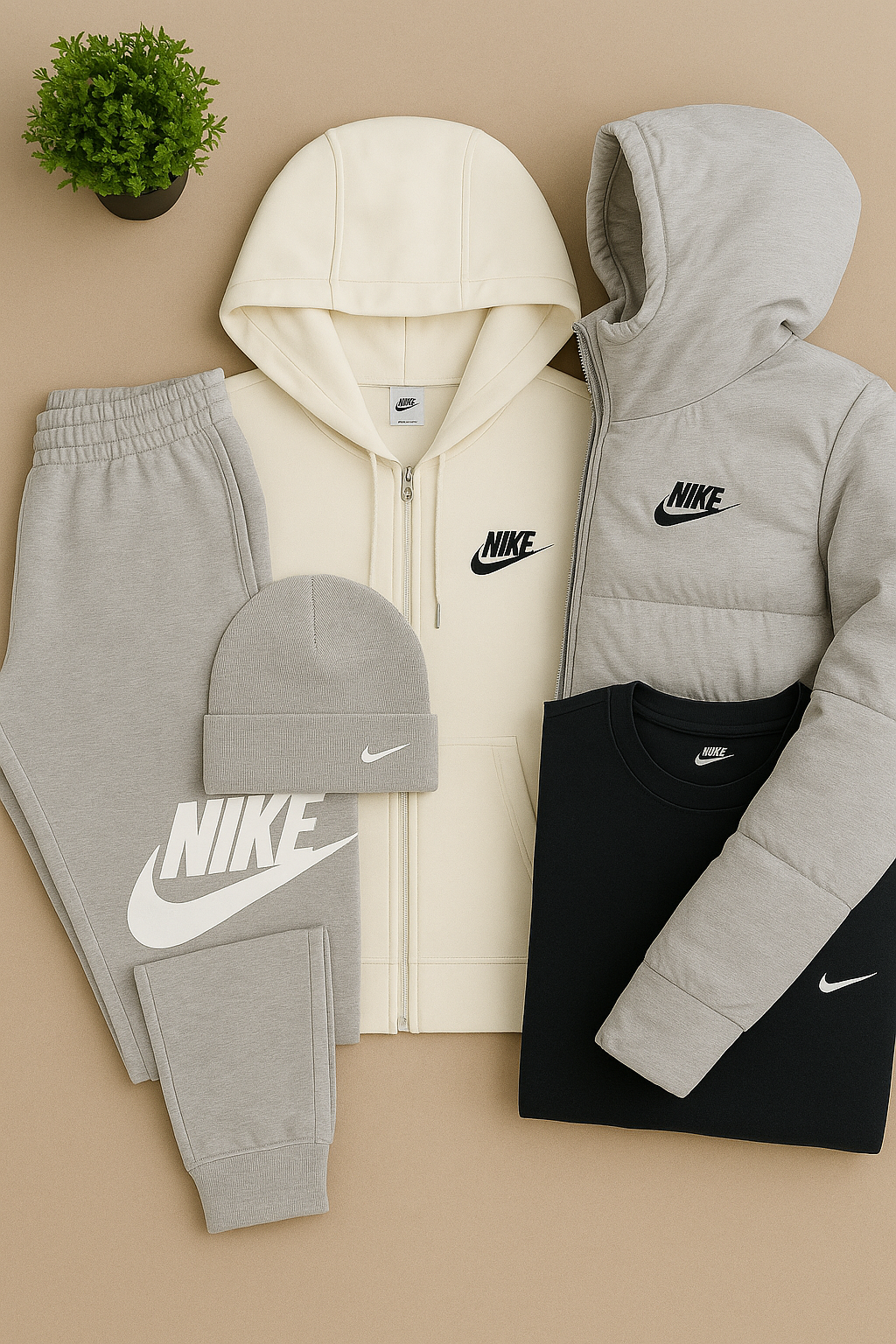 Ensemble Nk Hiver – Doudoune, Hoodie, Pantalon & Bonnet