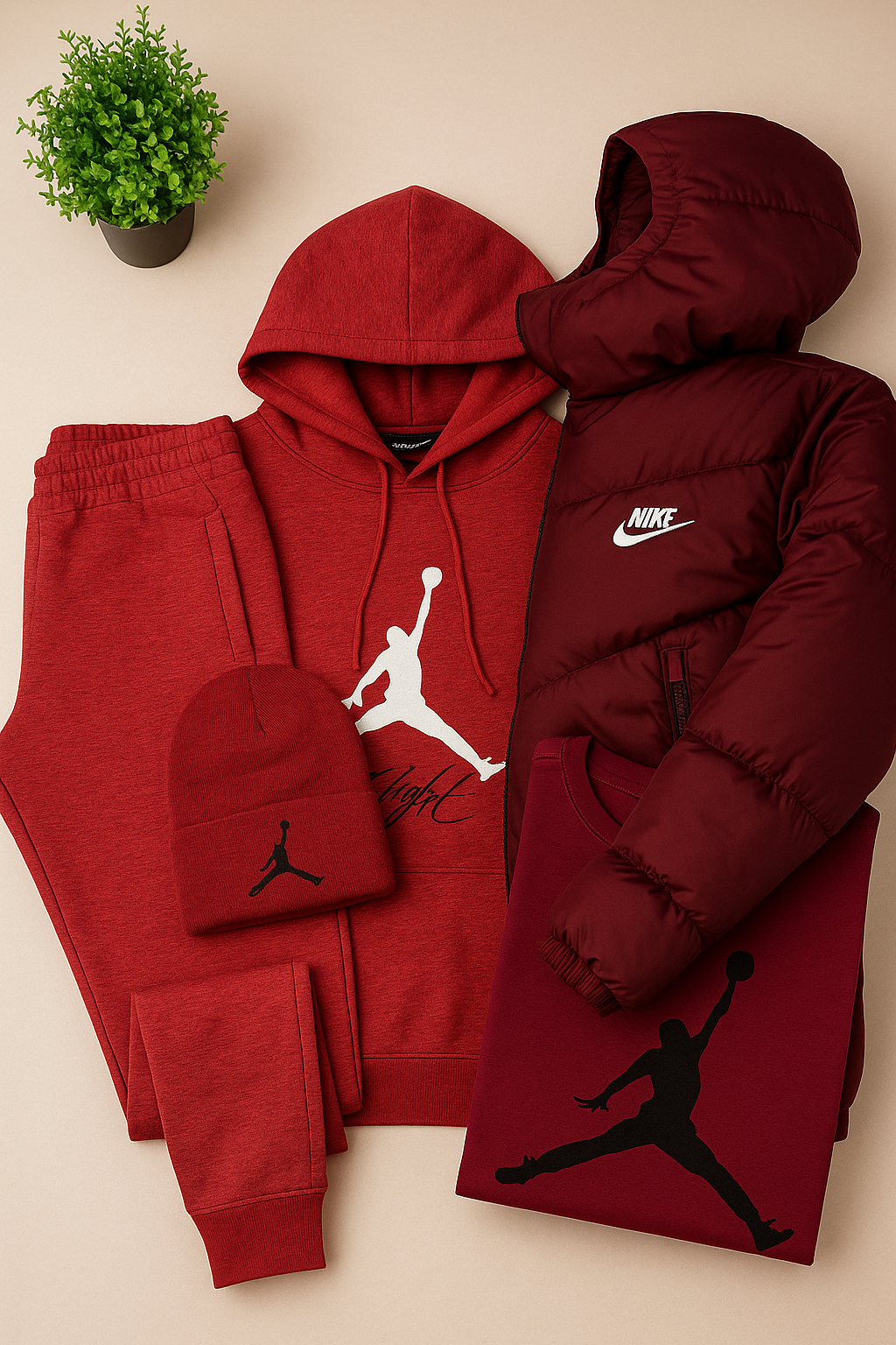 Ensemble Complet Nk™ – Sweat, Pantalon, Doudoune & T-shirt